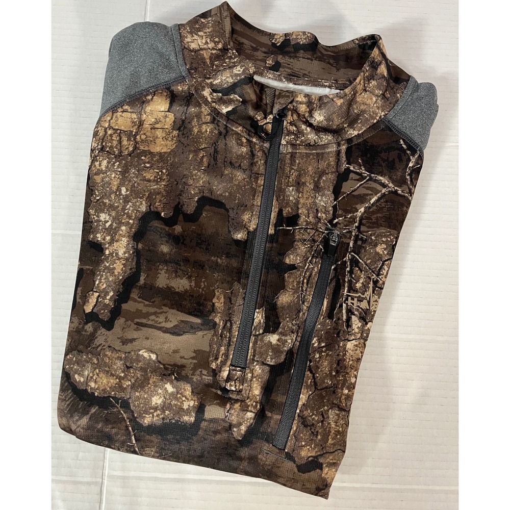 Habit 1/4 Zip Pullover Mens 2XL Camo Realtree Timber Scent-Factor - Picture 7 of 7